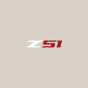 2014-2019 Corvette Z51 Steering Wheel Decal Gloss White Z Gloss Red 51 - CA-78605-Corvette-Store-Online