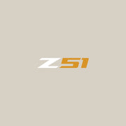 2014-2019 Corvette Z51 Steering Wheel Decal Gloss White Z Matte Orange 51 - CA-78606-Corvette-Store-Online