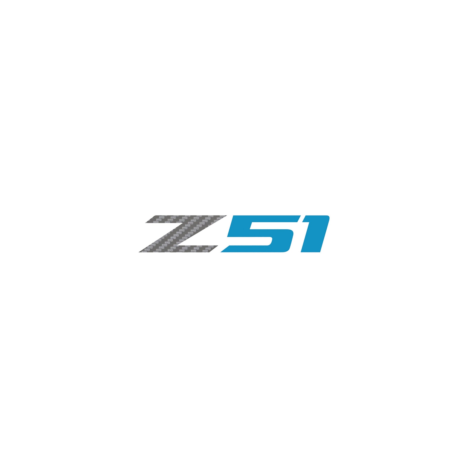 2014-2019 Corvette Z51 Steering Wheel Decal Silver Carbon Fiber Z Gloss Tension Blue 51 - CA-78627-Corvette-Store-Online