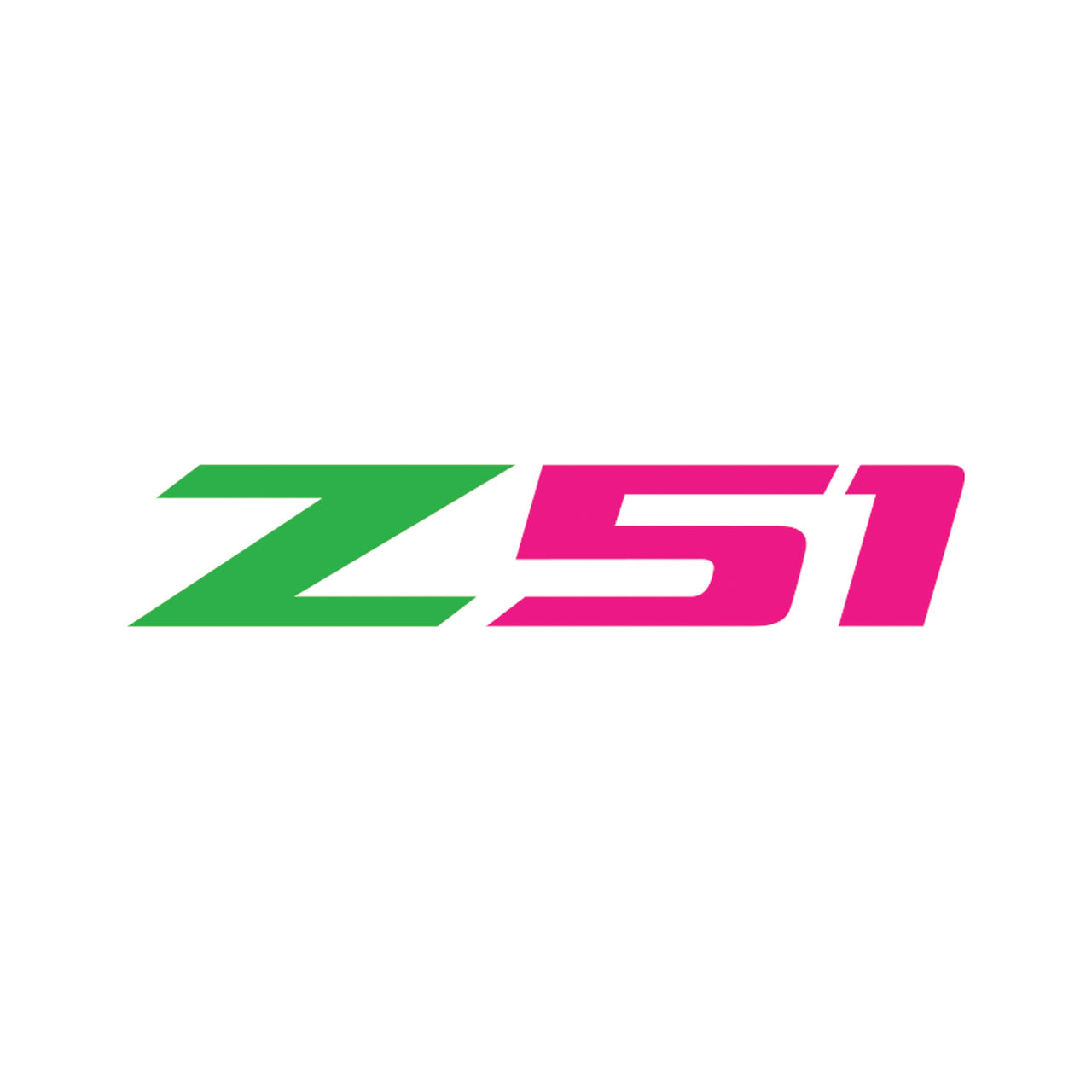 2014-2019 Corvette Z51 Rear Bumper Decal - Single Gloss Lime Green Z Gloss Pink 51 - CA-78658-Corvette-Store-Online