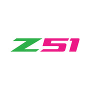 2014-2019 Corvette Z51 Rear Bumper Decal - Single Gloss Lime Green Z Gloss Pink 51 - CA-78658-Corvette-Store-Online