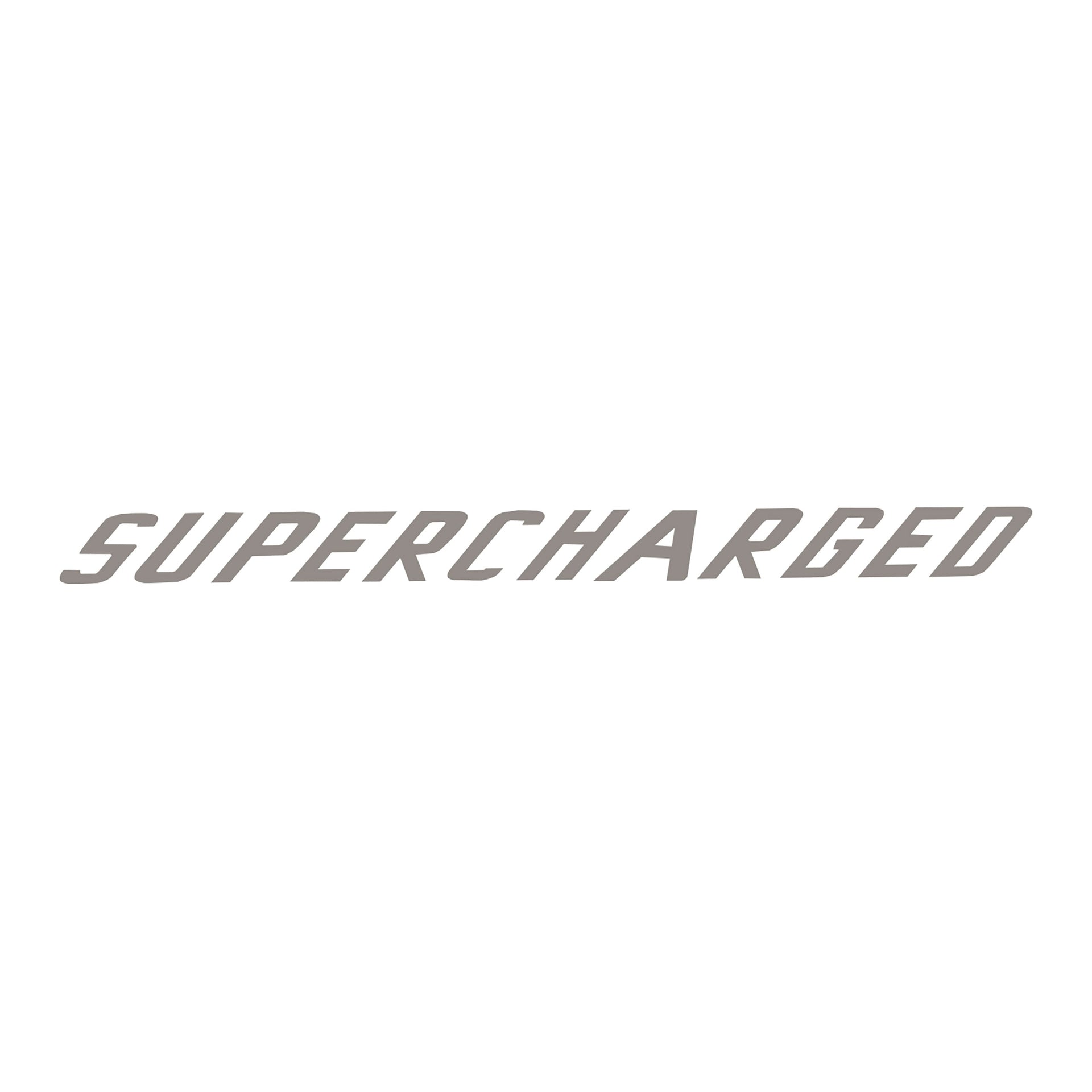 2015-2019 Corvette Clear Center Wicker Bill Decal - Gloss Silver Supercharged Text - CA-78677-Corvette-Store-Online