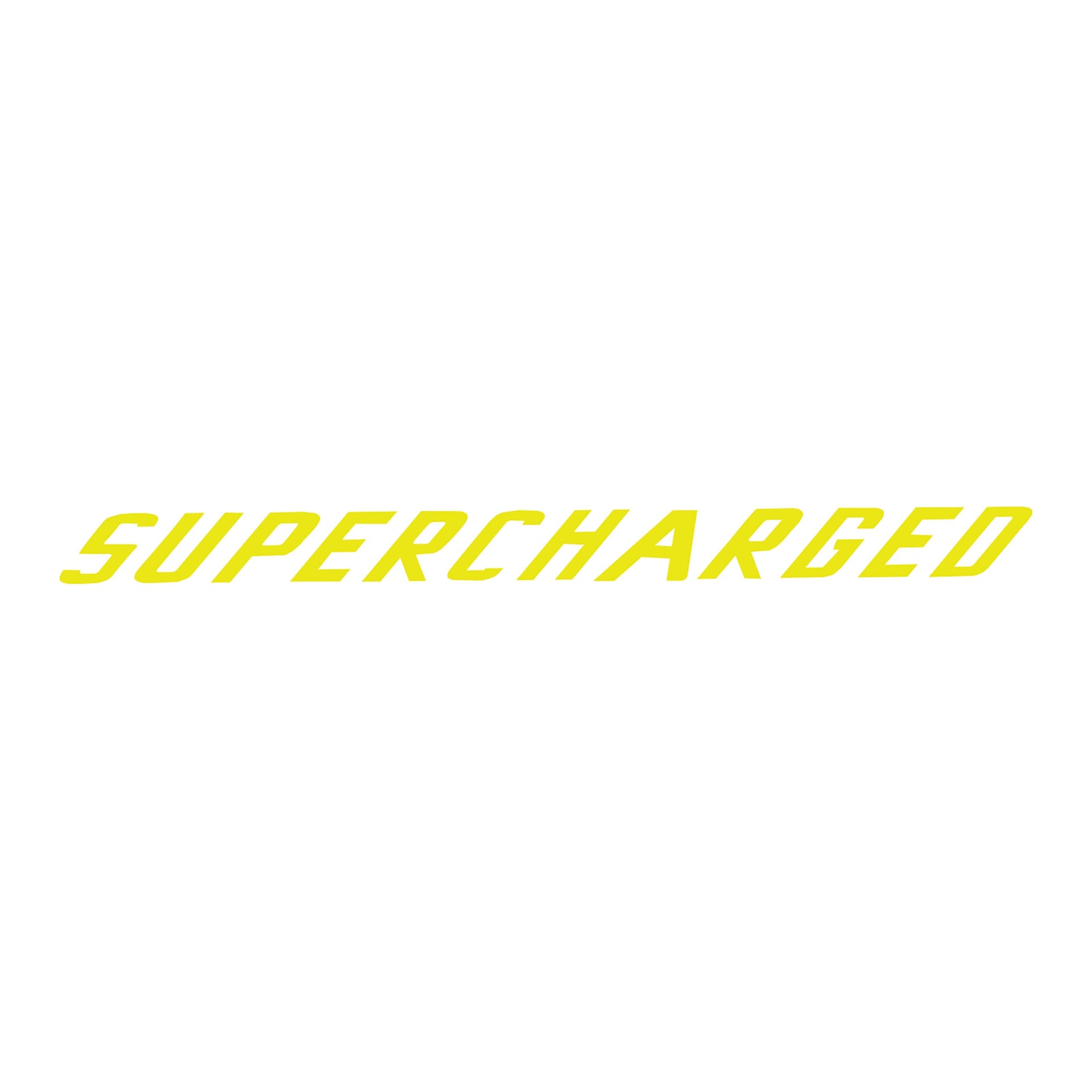 2015-2019 Corvette Clear Center Wicker Bill Decal - Gloss Yellow Supercharged Text - CA-78682-Corvette-Store-Online