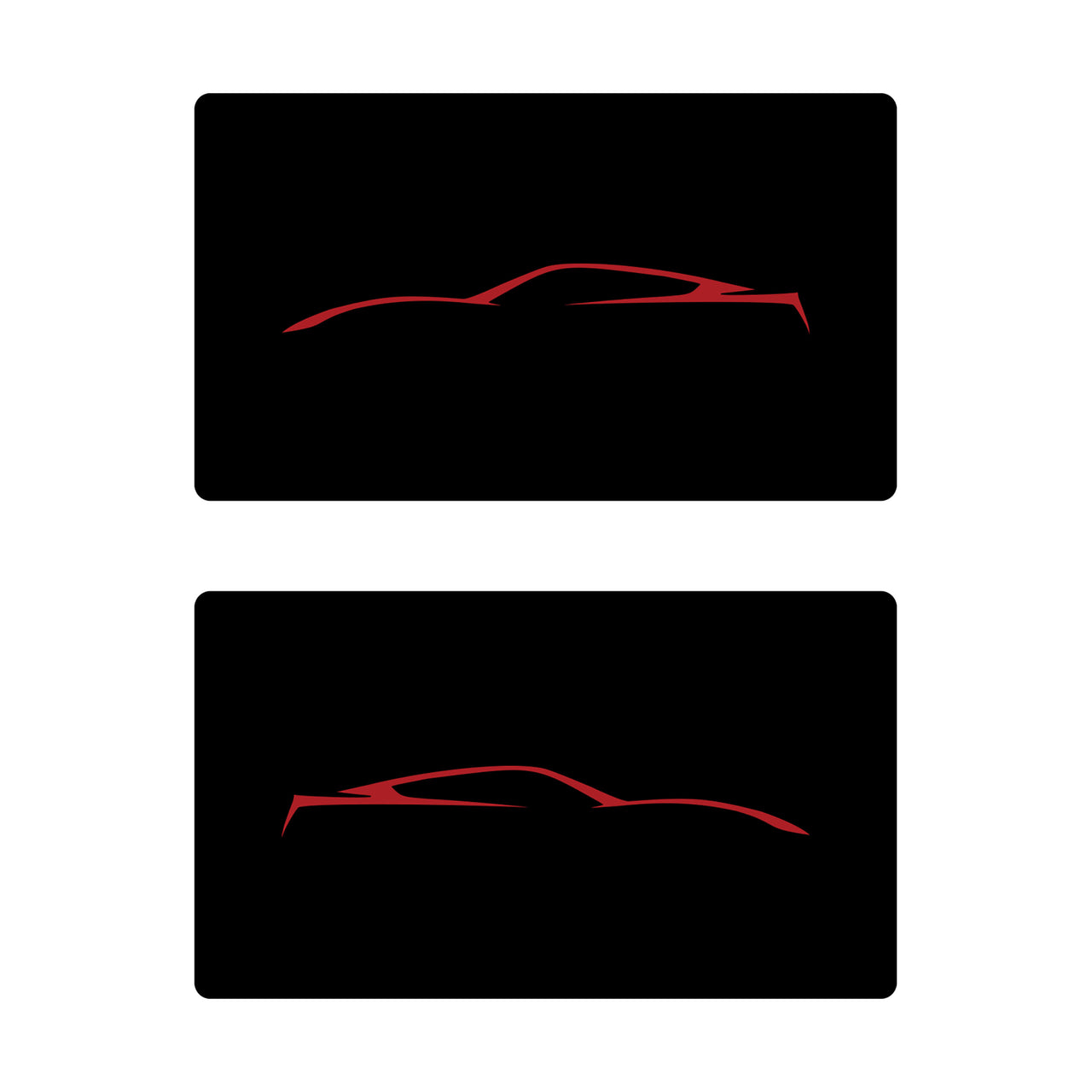 2014-2019 Corvette Airbag Warning Cover - Pair Gloss Black Gloss Red Coupe Outline Only - CA-78892-Corvette-Store-Online