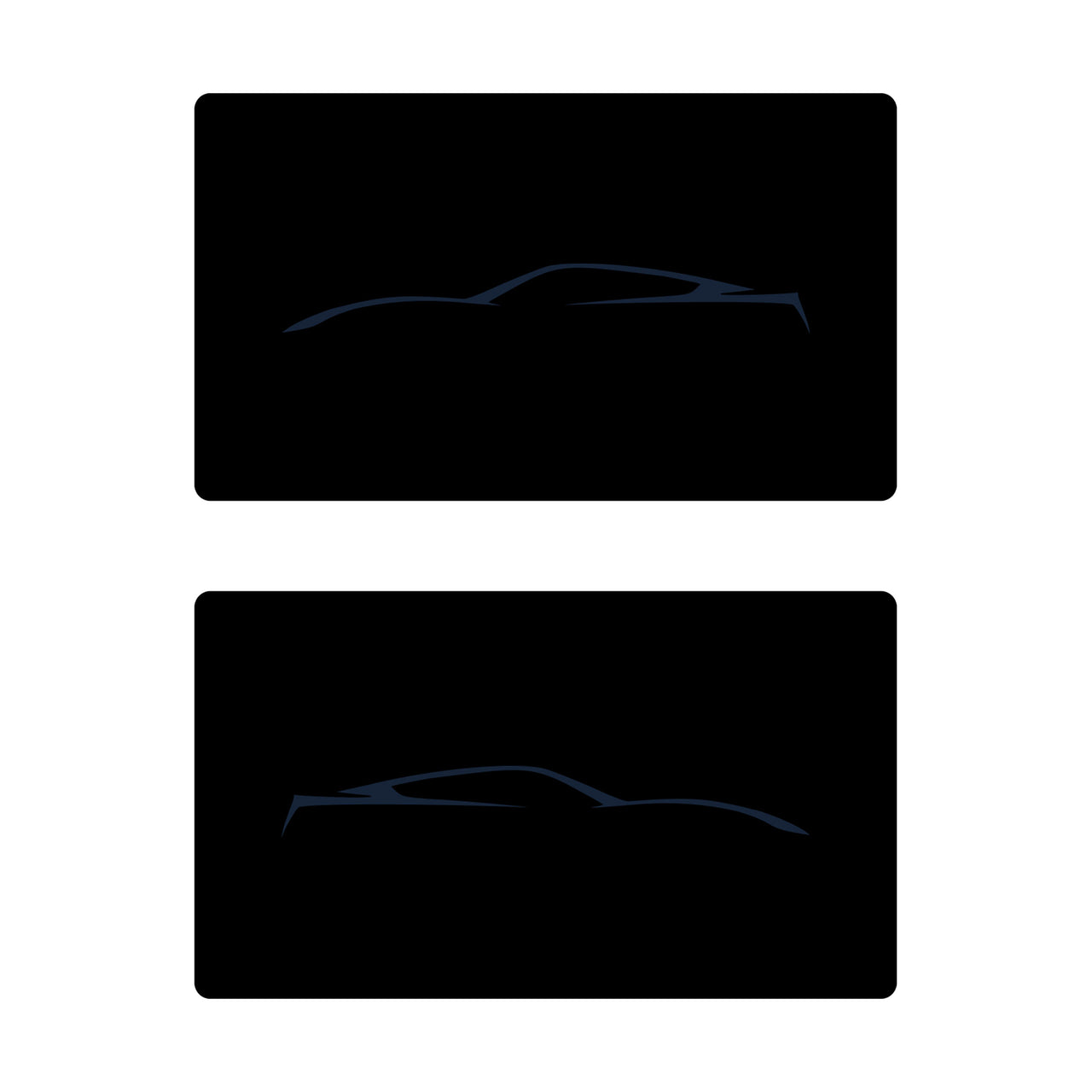 2014-2019 Corvette Airbag Warning Cover - Pair Gloss Black Gloss Blue Coupe Outline Only - CA-78899-Corvette-Store-Online