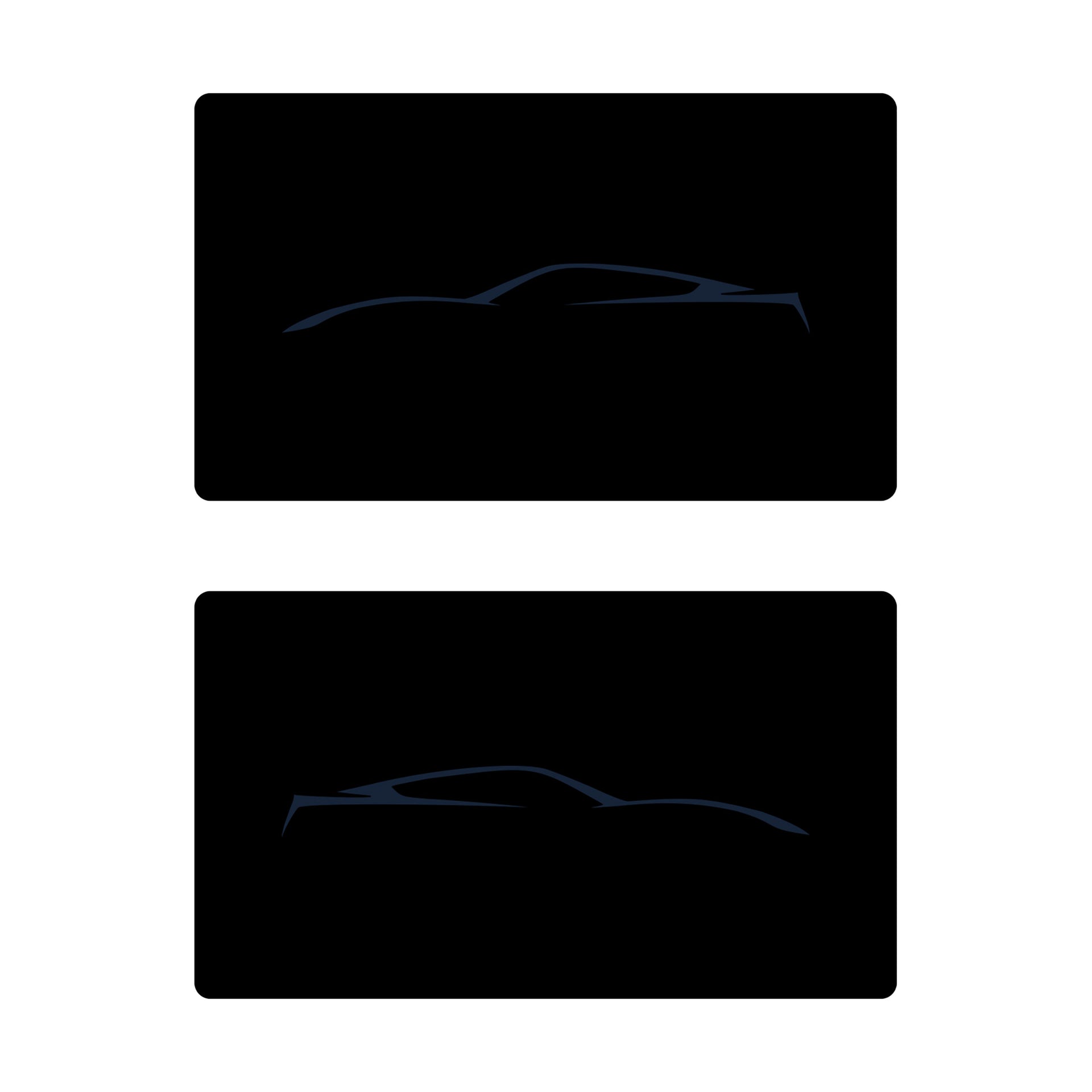 2014-2019 Corvette Airbag Warning Cover - Pair Gloss Black Gloss Blue Coupe Outline Only - CA-78899-Corvette-Store-Online