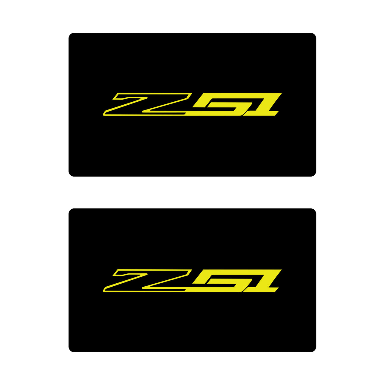 2014-2019 Corvette Airbag Warning Cover - Pair Gloss Black Gloss Yellow Z51 - CA-78900-Corvette-Store-Online