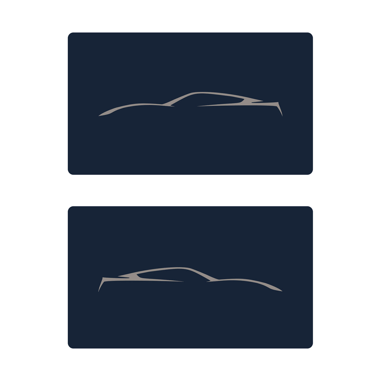 2014-2019 Corvette Airbag Warning Cover - Pair Gloss Blue Gloss Silver Coupe Outline Only - CA-78902-Corvette-Store-Online