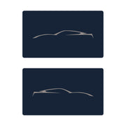 2014-2019 Corvette Airbag Warning Cover - Pair Gloss Blue Gloss Silver Coupe Outline Only - CA-78902-Corvette-Store-Online