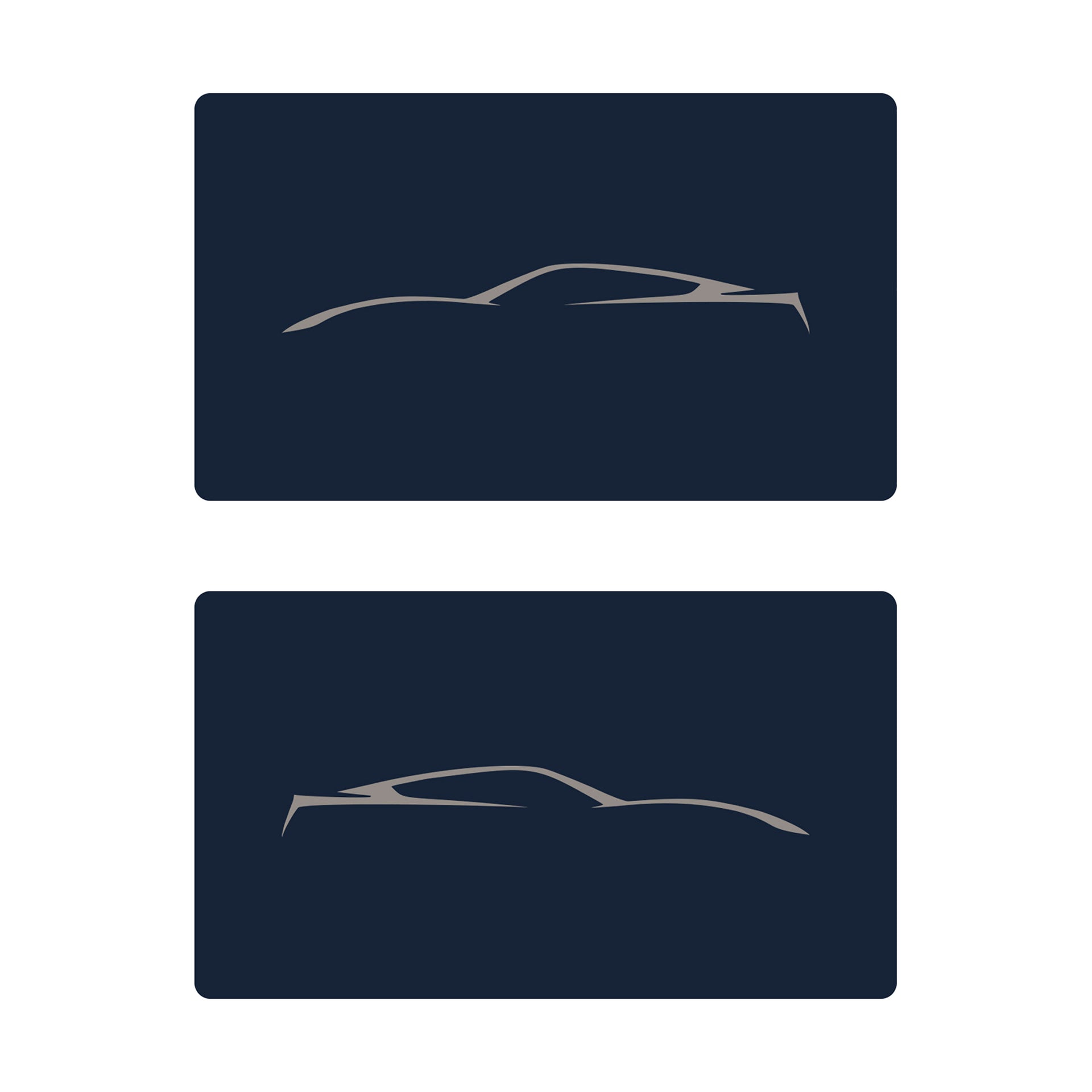 2014-2019 Corvette Airbag Warning Cover - Pair Gloss Blue Gloss Silver Coupe Outline Only - CA-78902-Corvette-Store-Online