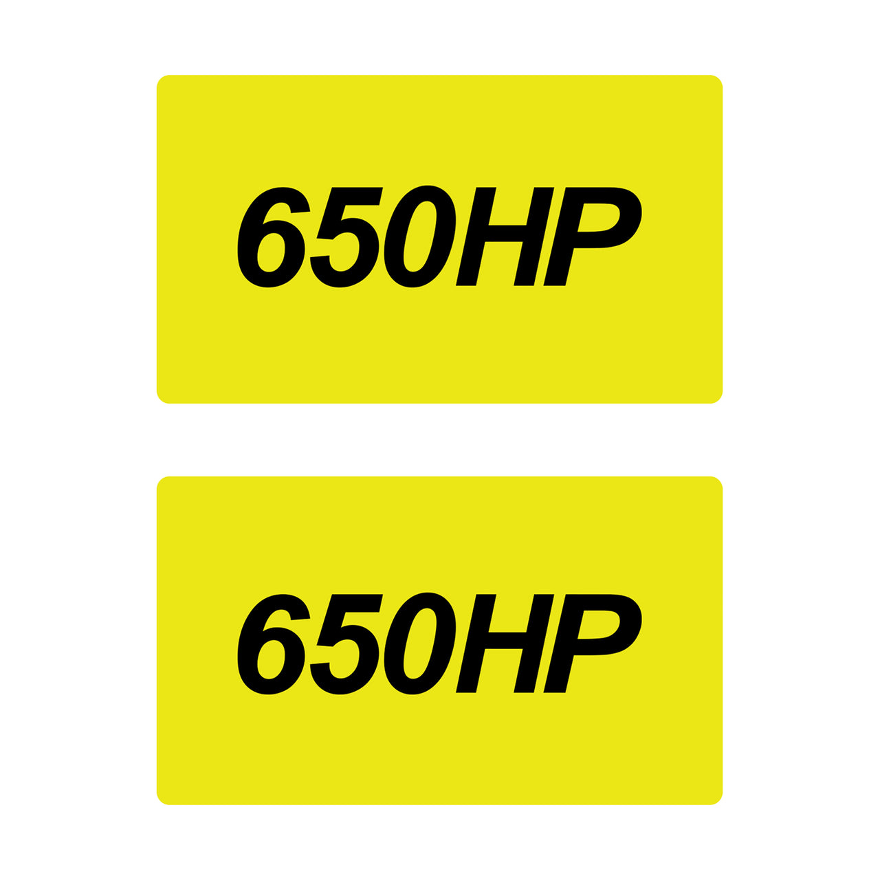 2014-2019 Corvette Airbag Warning Cover - Pair Gloss Yellow Gloss Black 650HP - CA-78904-Corvette-Store-Online