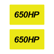 2014-2019 Corvette Airbag Warning Cover - Pair Gloss Yellow Gloss Black 650HP - CA-78904-Corvette-Store-Online