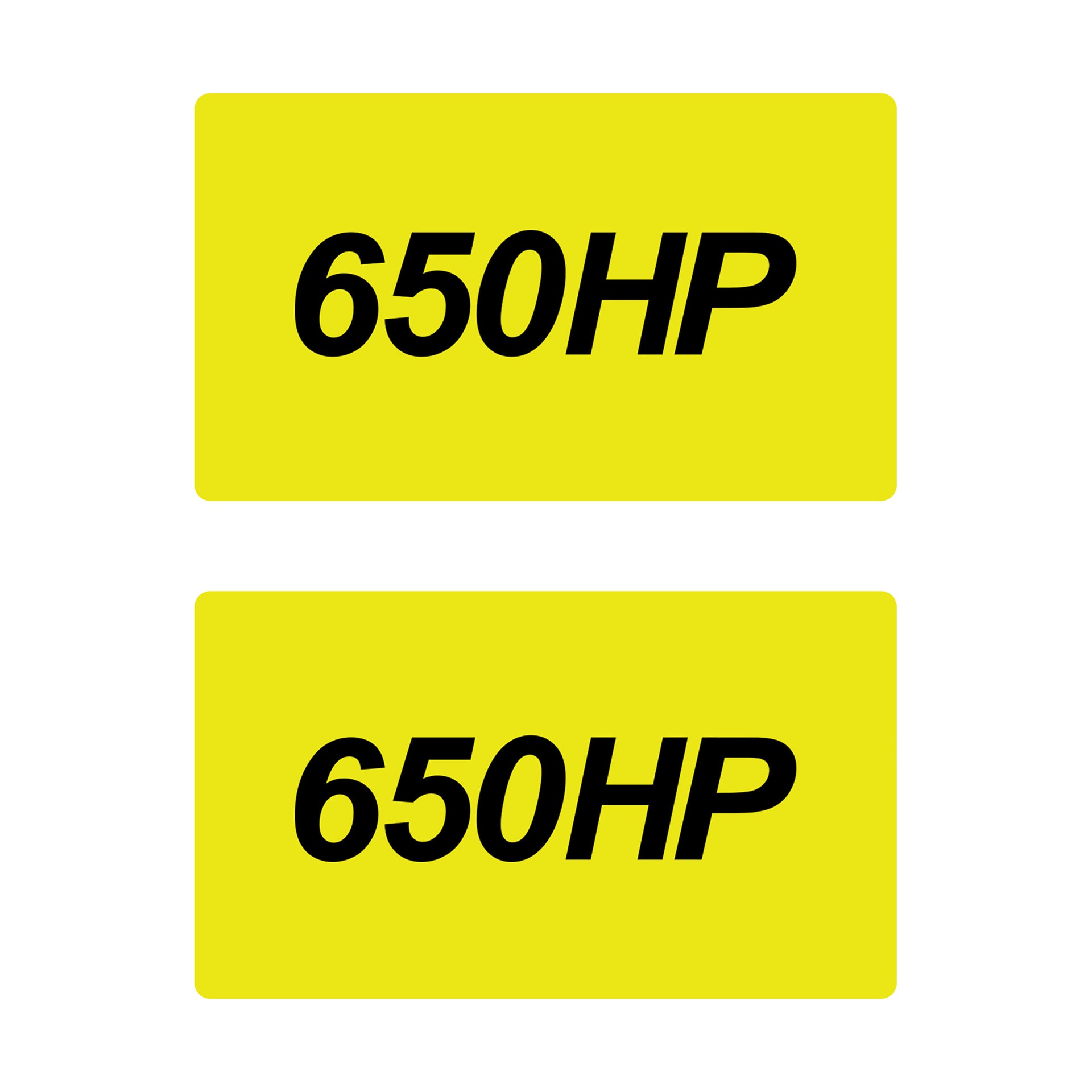 2014-2019 Corvette Airbag Warning Cover - Pair Gloss Yellow Gloss Black 650HP - CA-78904-Corvette-Store-Online