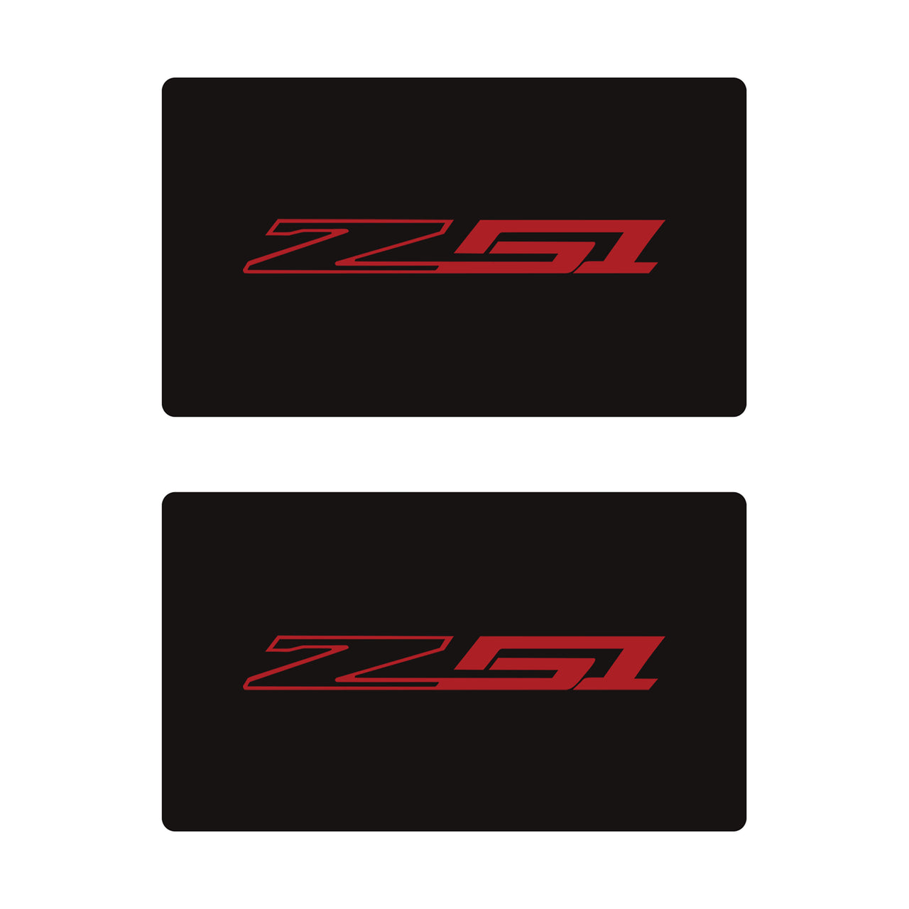 2014-2019 Corvette Airbag Warning Cover - Pair Matte Black Gloss Red Z51 - CA-78905-Corvette-Store-Online