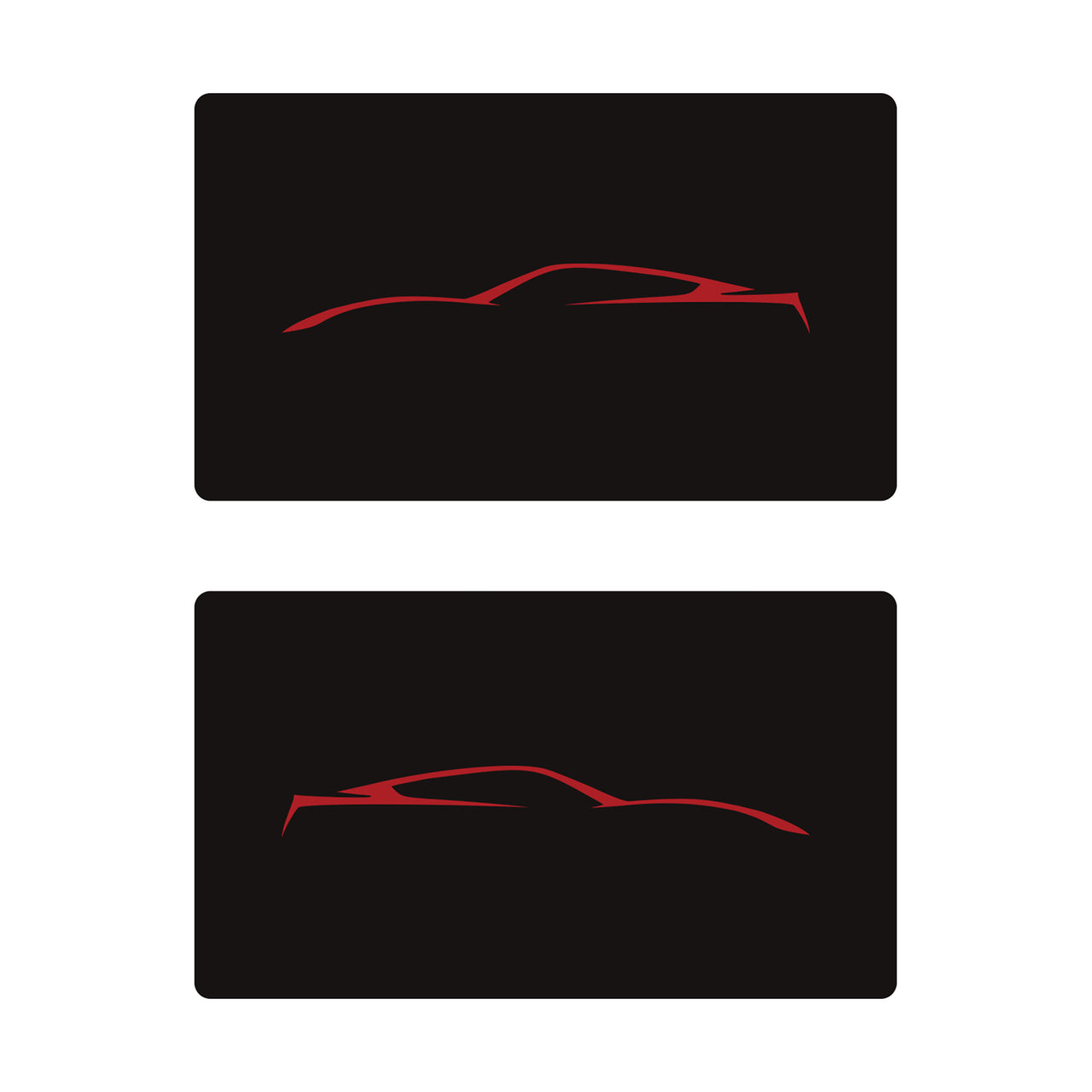 2014-2019 Corvette Airbag Warning Cover - Pair Matte Black Gloss Red Coupe Outline Only - CA-78906-Corvette-Store-Online