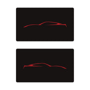 2014-2019 Corvette Airbag Warning Cover - Pair Matte Black Gloss Red Coupe Outline Only - CA-78906-Corvette-Store-Online