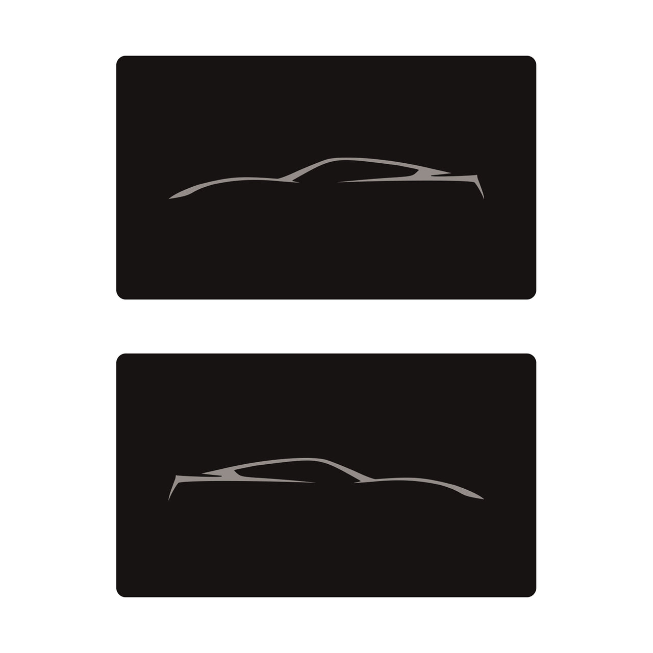 2014-2019 Corvette Airbag Warning Cover - Pair Matte Black Gloss Silver Coupe Outline Only - CA-78911-Corvette-Store-Online