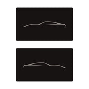2014-2019 Corvette Airbag Warning Cover - Pair Matte Black Gloss Silver Coupe Outline Only - CA-78911-Corvette-Store-Online