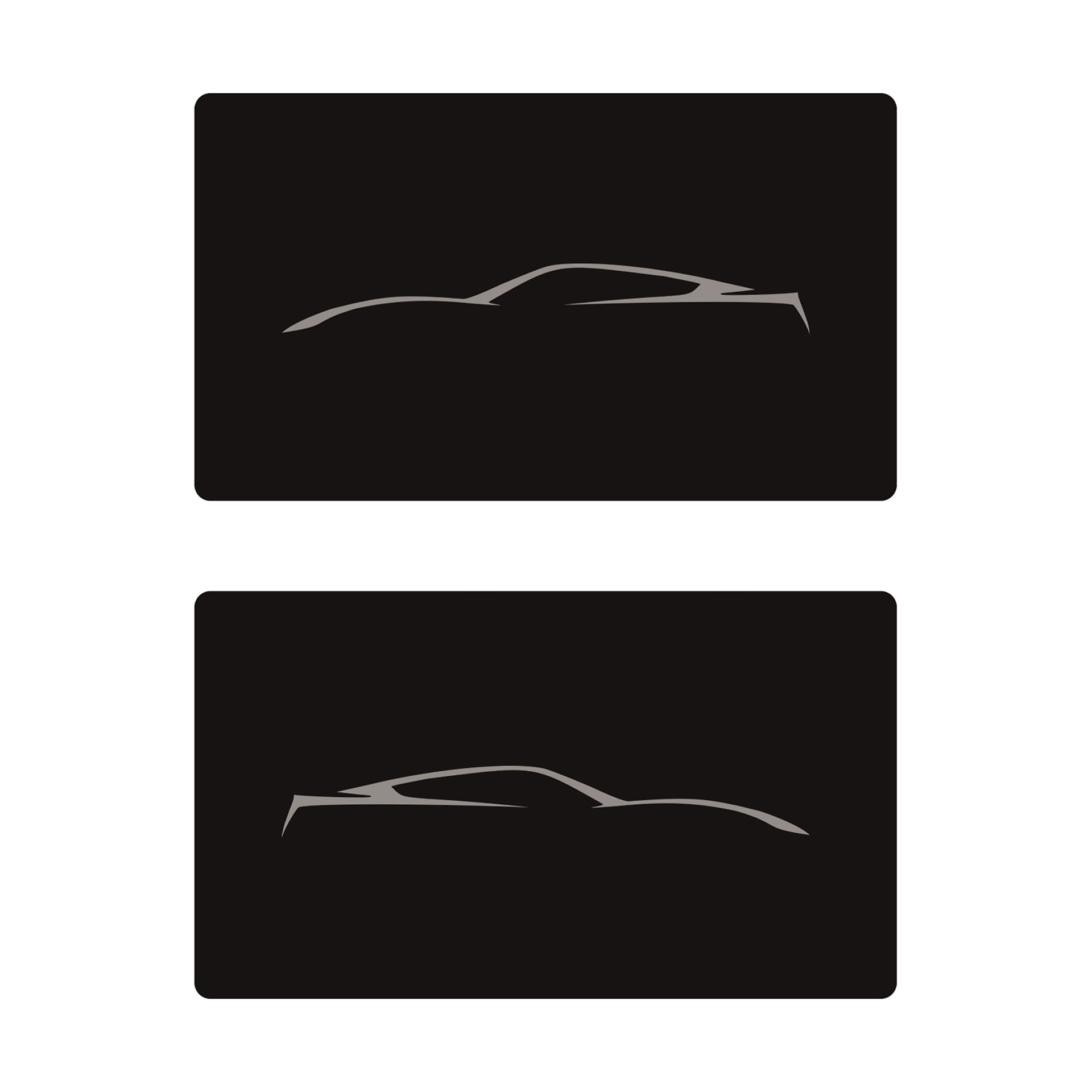2014-2019 Corvette Airbag Warning Cover - Pair Matte Black Gloss Silver Coupe Outline Only - CA-78911-Corvette-Store-Online