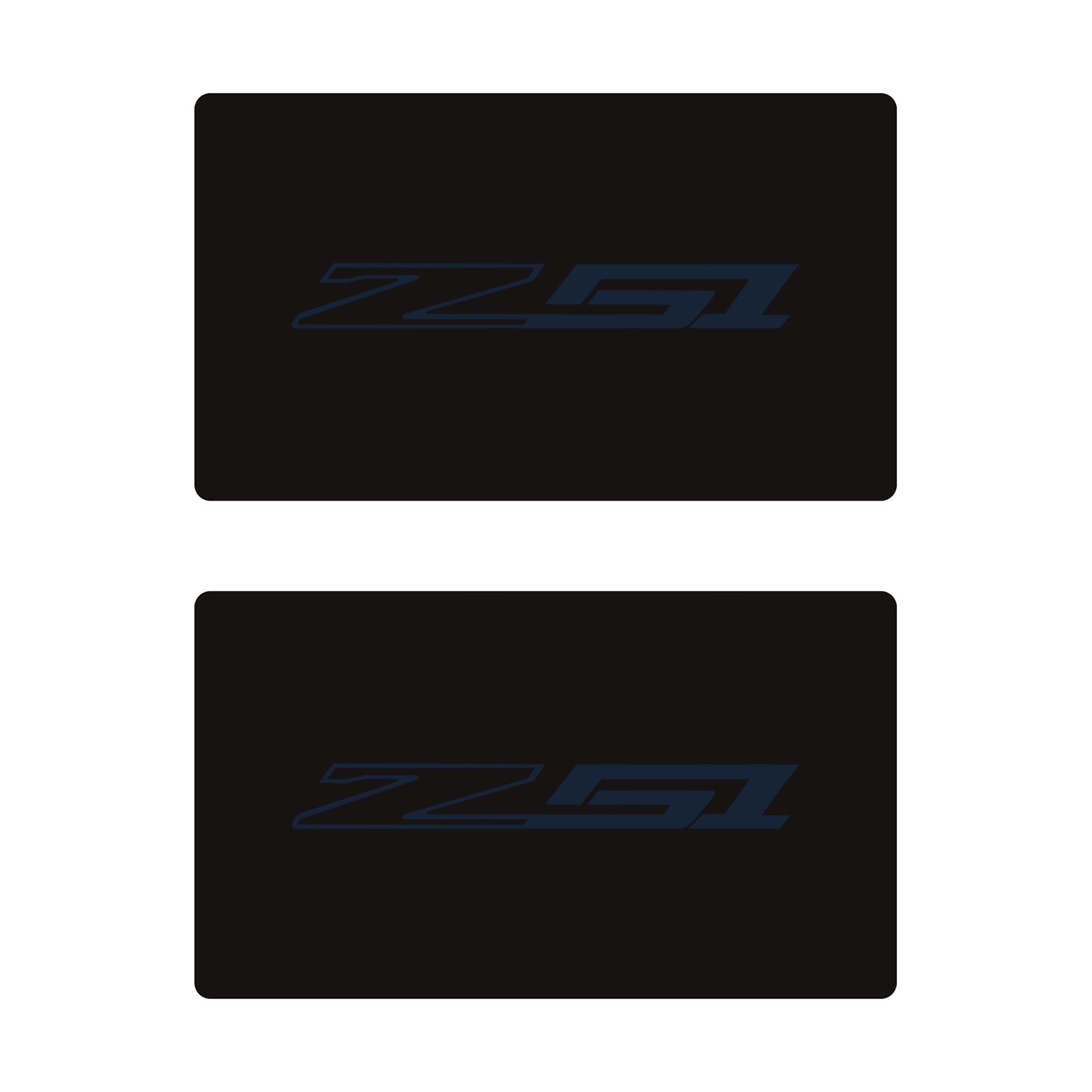 2014-2019 Corvette Airbag Warning Cover - Pair Matte Black Gloss Blue Z51 - CA-78913-Corvette-Store-Online