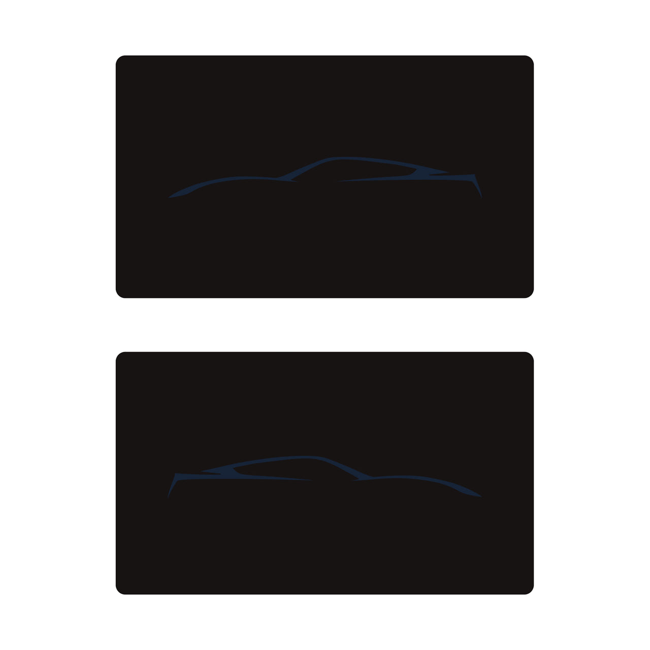 2014-2019 Corvette Airbag Warning Cover - Pair Matte Black Gloss Blue Coupe Outline Only - CA-78914-Corvette-Store-Online