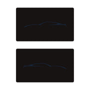 2014-2019 Corvette Airbag Warning Cover - Pair Matte Black Gloss Blue Coupe Outline Only - CA-78914-Corvette-Store-Online