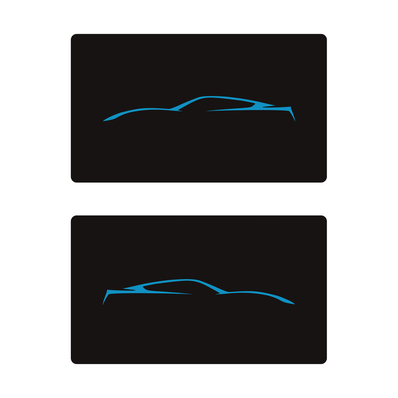 2014-2019 Corvette Airbag Warning Cover - Pair Matte Black Gloss Tension Blue Coupe Outline Only - CA-78915-Corvette-Store-Online