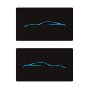 2014-2019 Corvette Airbag Warning Cover - Pair Matte Black Gloss Tension Blue Coupe Outline Only - CA-78915-Corvette-Store-Online
