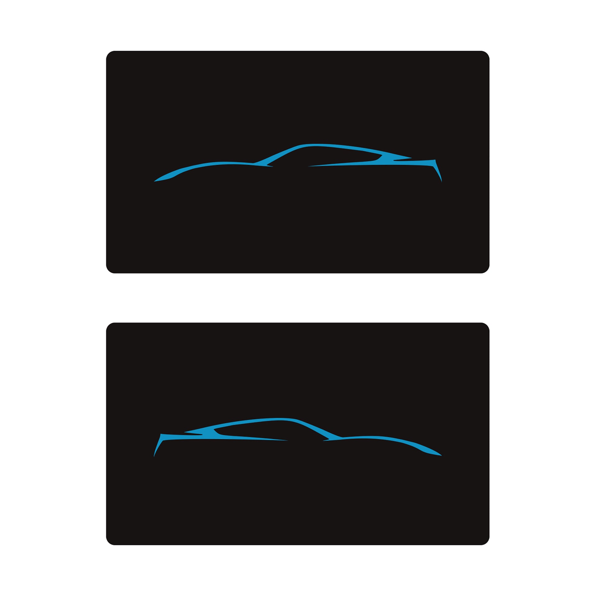 2014-2019 Corvette Airbag Warning Cover - Pair Matte Black Gloss Tension Blue Coupe Outline Only - CA-78915-Corvette-Store-Online