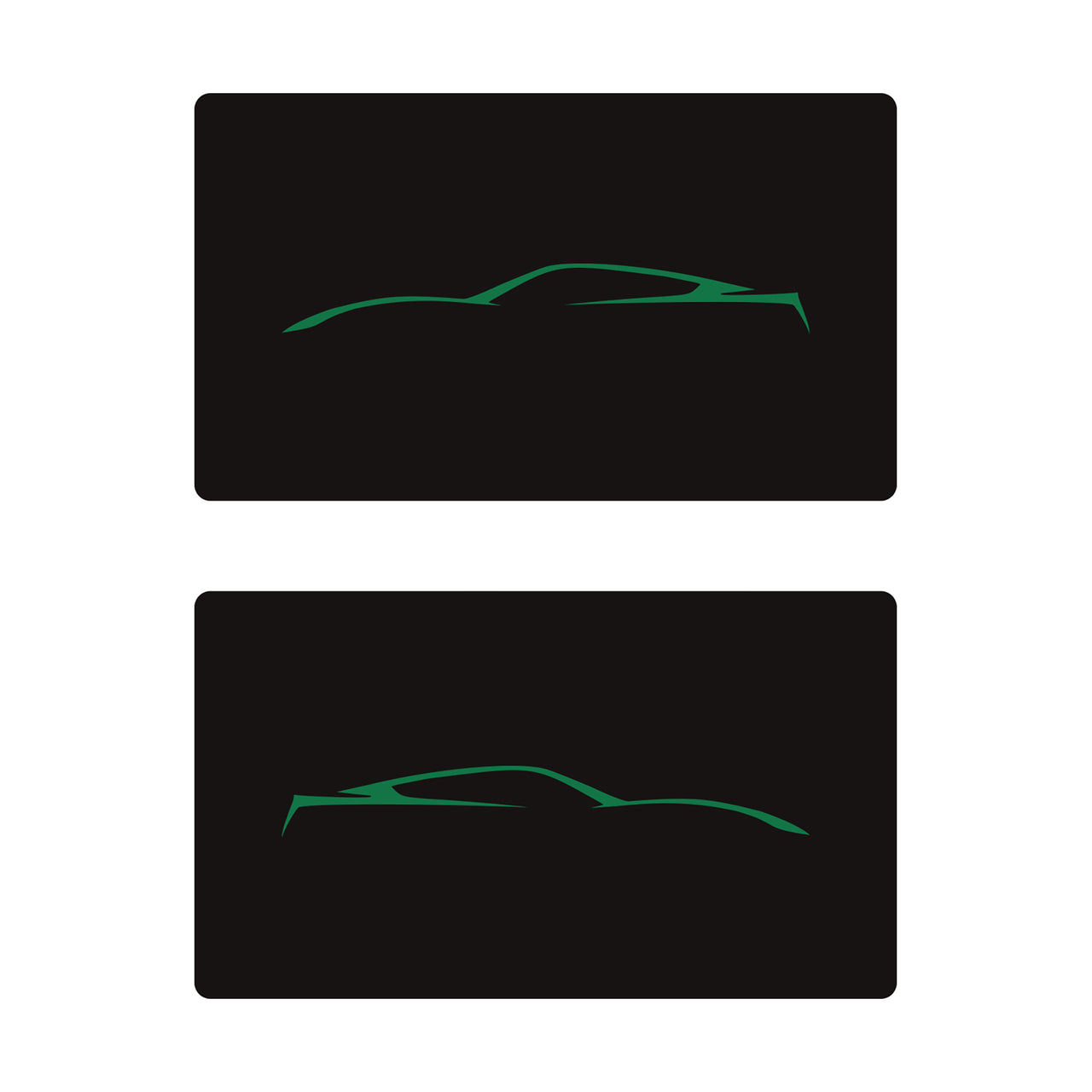 2014-2019 Corvette Airbag Warning Cover - Pair Matte Black Gloss Green Coupe Outline Only - CA-78917-Corvette-Store-Online