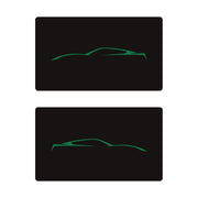 2014-2019 Corvette Airbag Warning Cover - Pair Matte Black Gloss Green Coupe Outline Only - CA-78917-Corvette-Store-Online