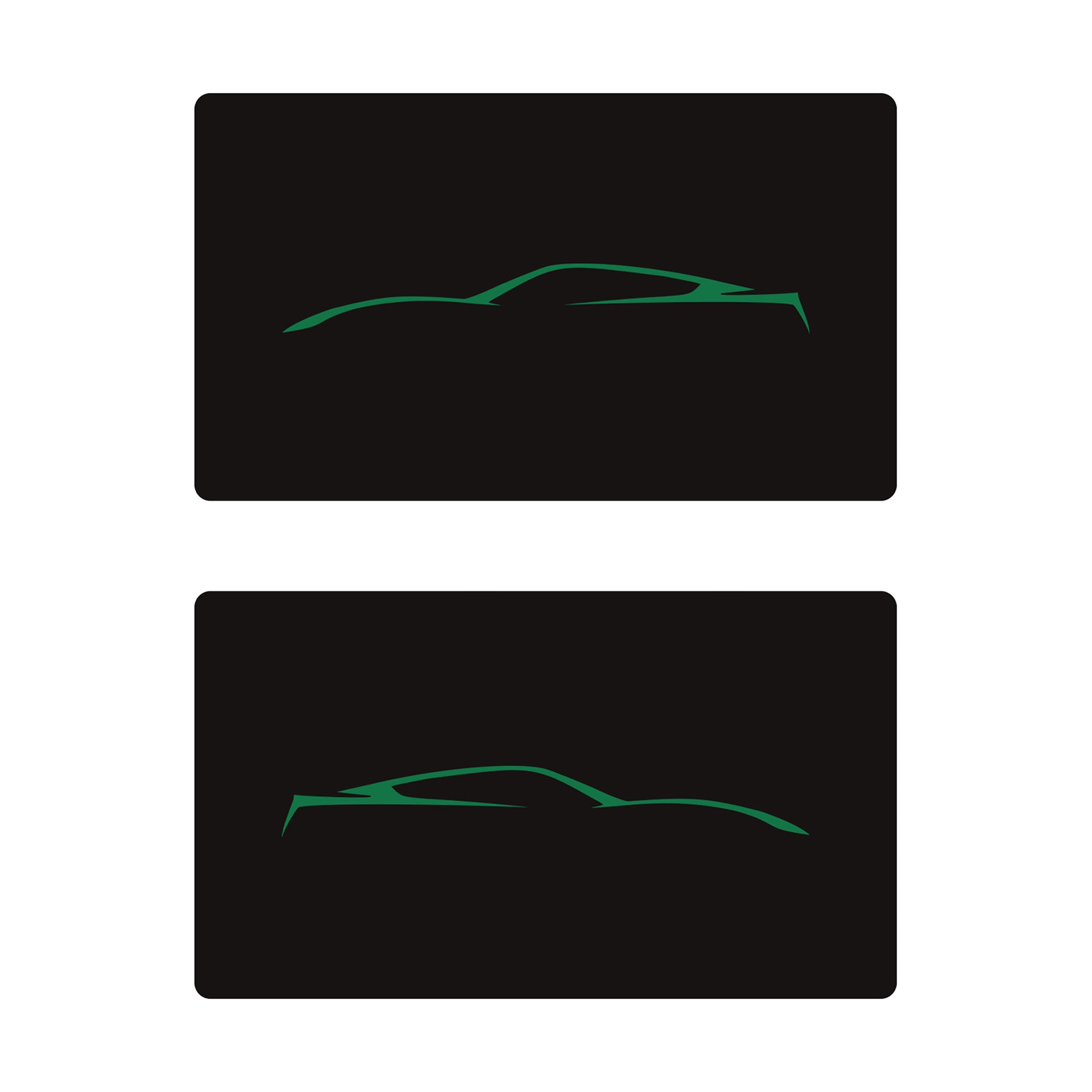 2014-2019 Corvette Airbag Warning Cover - Pair Matte Black Gloss Green Coupe Outline Only - CA-78917-Corvette-Store-Online