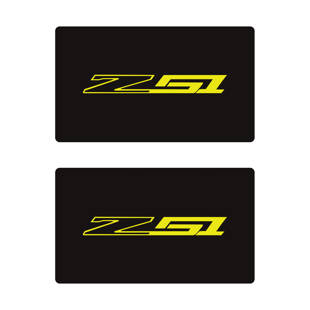 2014-2019 Corvette Airbag Warning Cover - Pair Matte Black Gloss Yellow Z51 - CA-78918-Corvette-Store-Online