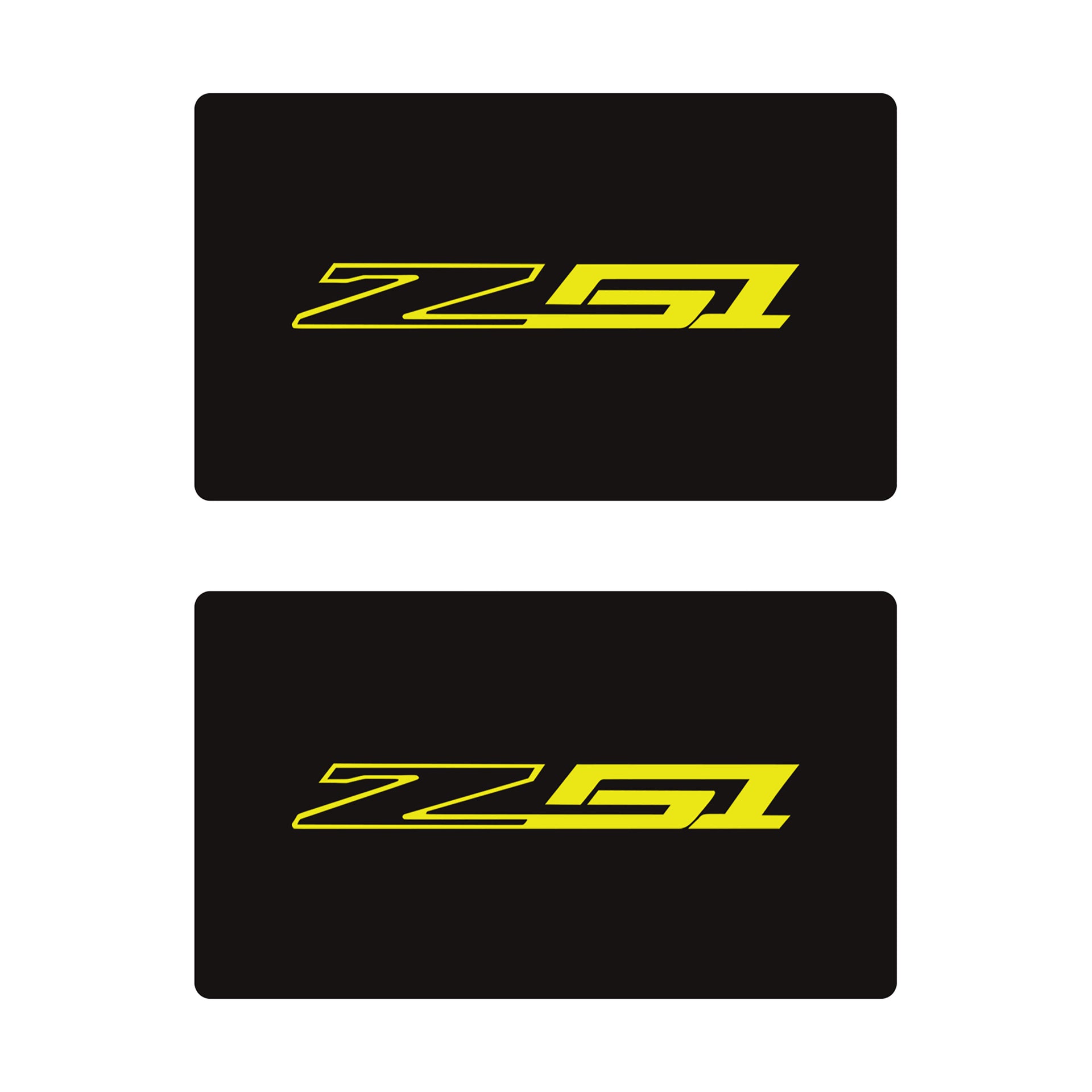 2014-2019 Corvette Airbag Warning Cover - Pair Matte Black Gloss Yellow Z51 - CA-78918-Corvette-Store-Online