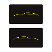 2014-2019 Corvette Airbag Warning Cover - Pair Matte Black Gloss Yellow Coupe Outline Only - CA-78919-Corvette-Store-Online