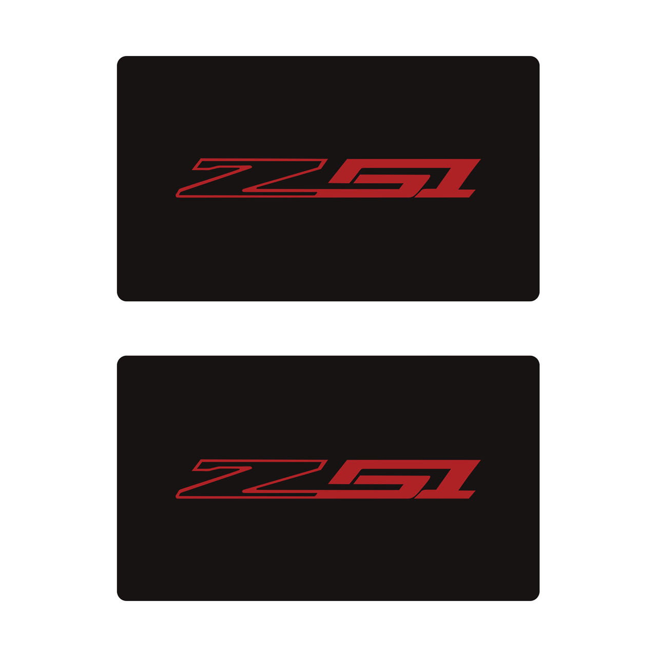 2014-2019 Corvette Airbag Warning Cover - Pair Matte Black Matte Red Z51 - CA-78921-Corvette-Store-Online