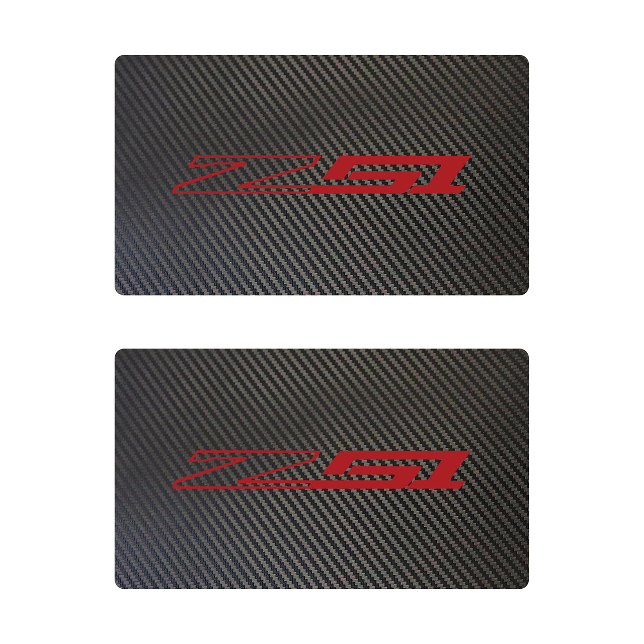 2014-2019 Corvette Airbag Warning Cover - Pair Black Carbon Fiber Gloss Red Z51 - CA-78935-Corvette-Store-Online