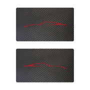 2014-2019 Corvette Airbag Warning Cover - Pair Black Carbon Fiber Gloss Red Coupe Outline Only - CA-78936-Corvette-Store-Online