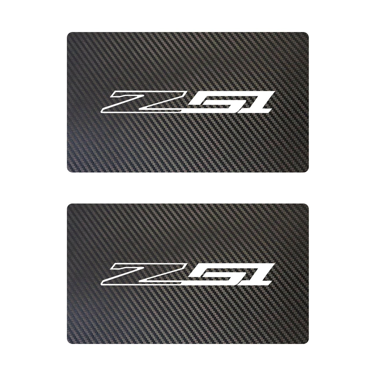 2014-2019 Corvette Airbag Warning Cover - Pair Black Carbon Fiber Gloss White Z51 - CA-78939-Corvette-Store-Online