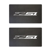 2014-2019 Corvette Airbag Warning Cover - Pair Black Carbon Fiber Gloss White Z51 - CA-78939-Corvette-Store-Online