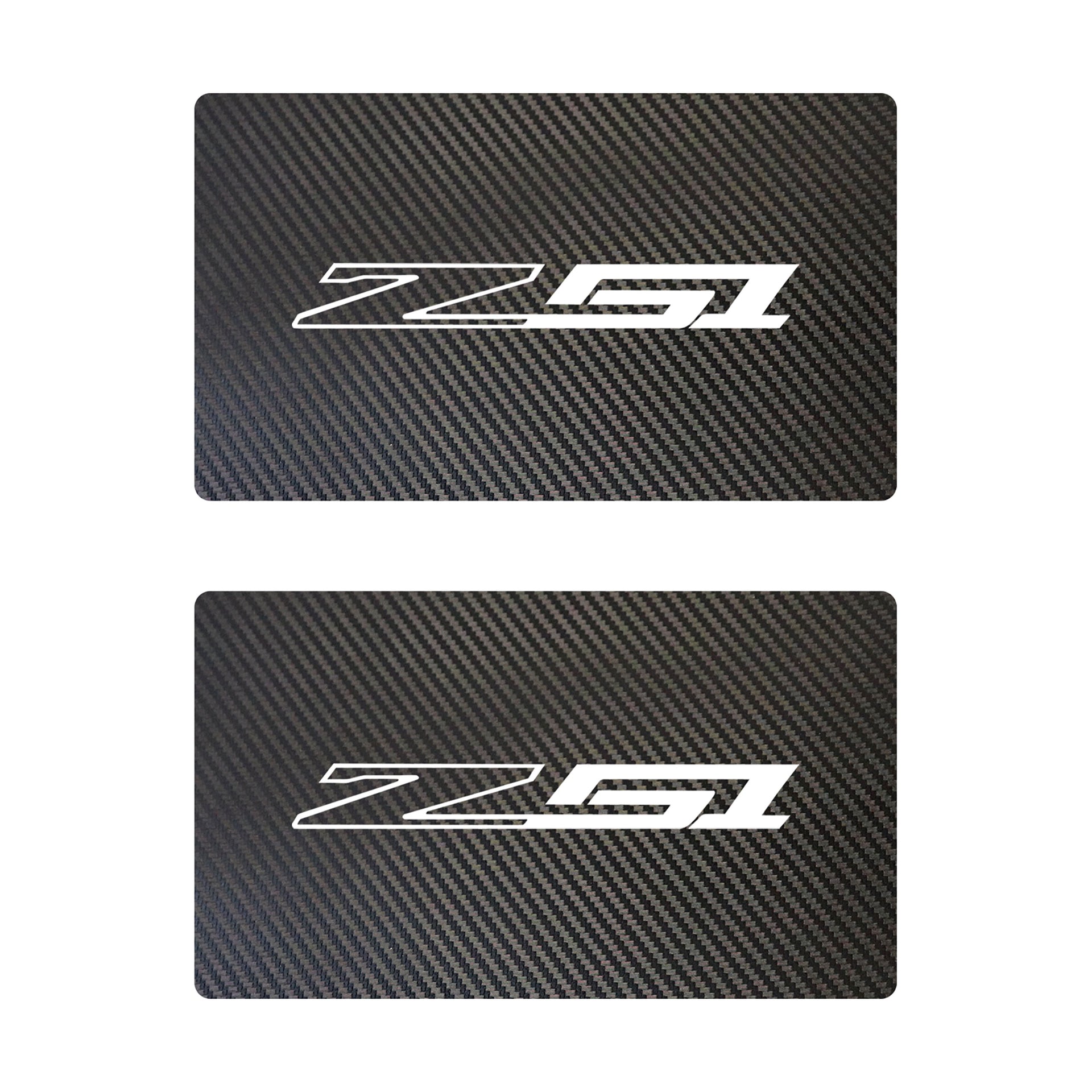 2014-2019 Corvette Airbag Warning Cover - Pair Black Carbon Fiber Gloss White Z51 - CA-78939-Corvette-Store-Online