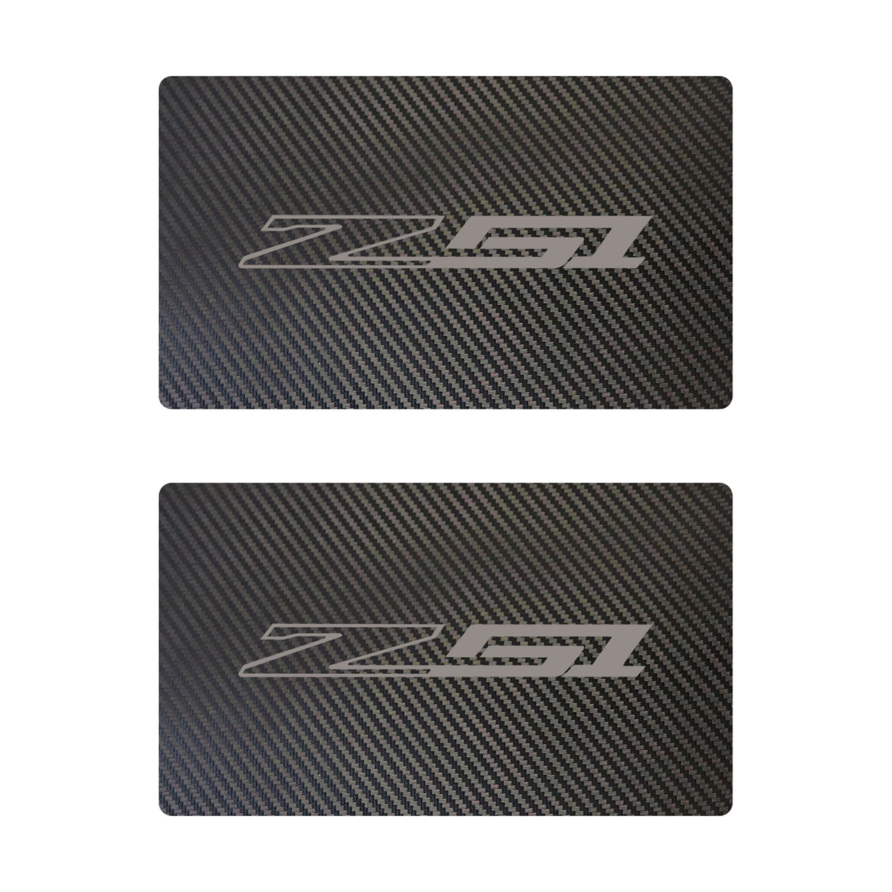 2014-2019 Corvette Airbag Warning Cover - Pair Black Carbon Fiber Gloss Silver Z51 - CA-78941-Corvette-Store-Online