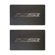 2014-2019 Corvette Airbag Warning Cover - Pair Black Carbon Fiber Gloss Silver Z51 - CA-78941-Corvette-Store-Online