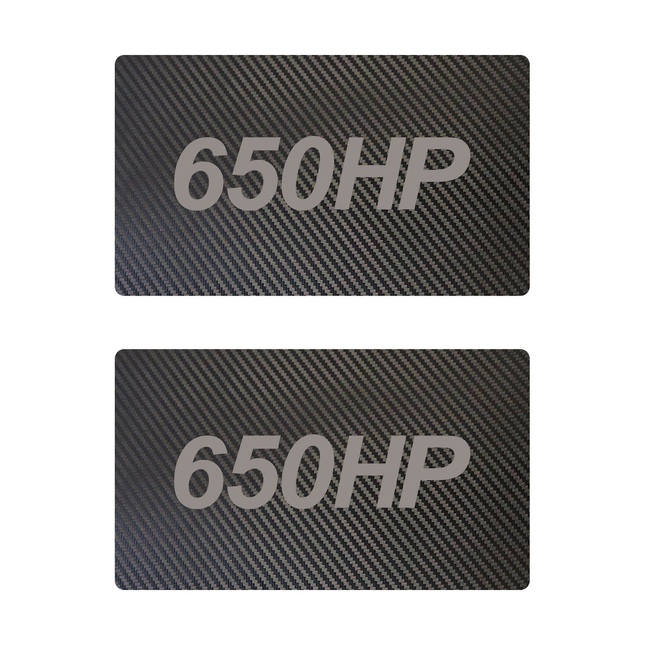 2014-2019 Corvette Airbag Warning Cover - Pair Black Carbon Fiber Gloss Silver 650HP - CA-78942-Corvette-Store-Online