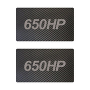 2014-2019 Corvette Airbag Warning Cover - Pair Black Carbon Fiber Gloss Silver 650HP - CA-78942-Corvette-Store-Online