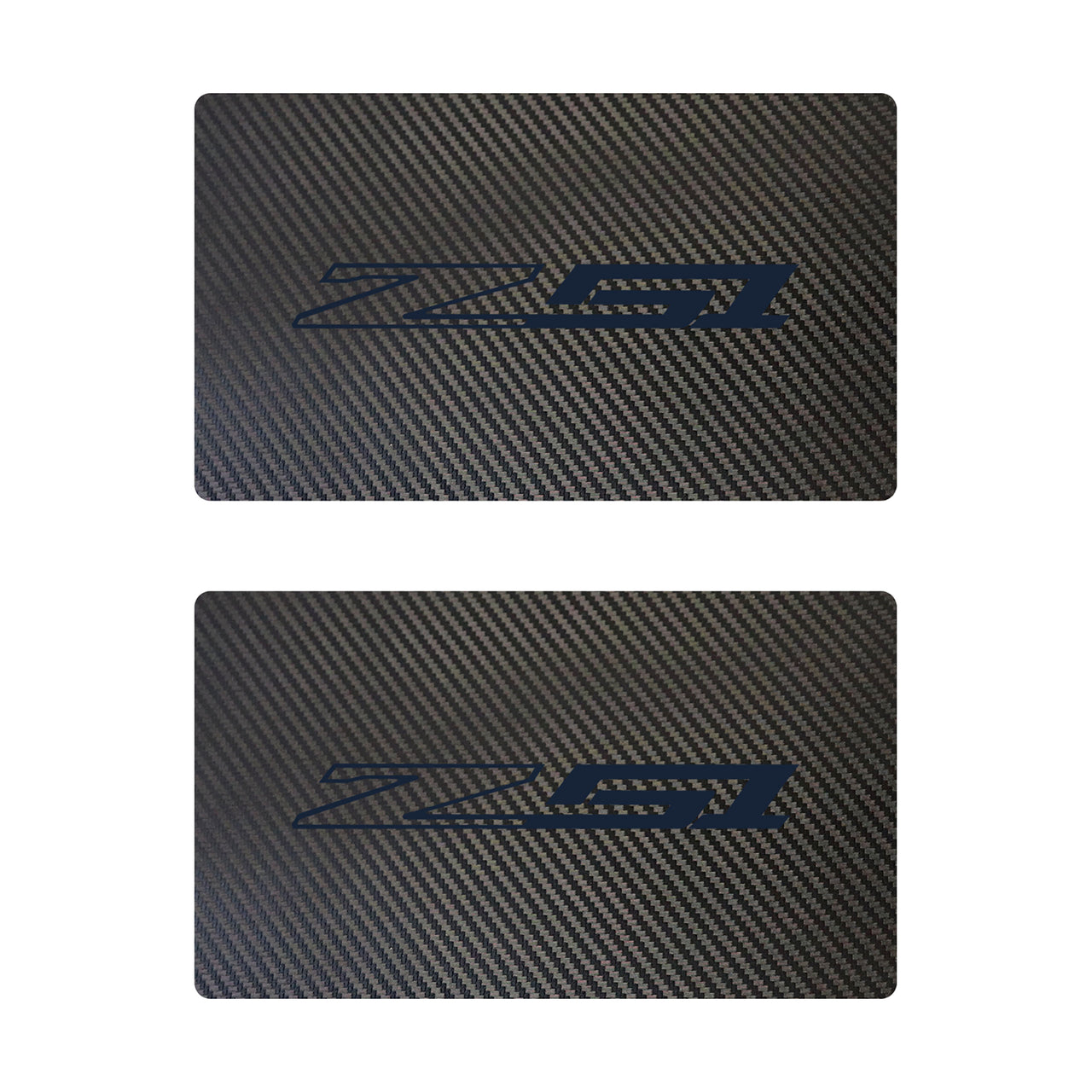2014-2019 Corvette Airbag Warning Cover - Pair Black Carbon Fiber Gloss Blue Z51 - CA-78943-Corvette-Store-Online