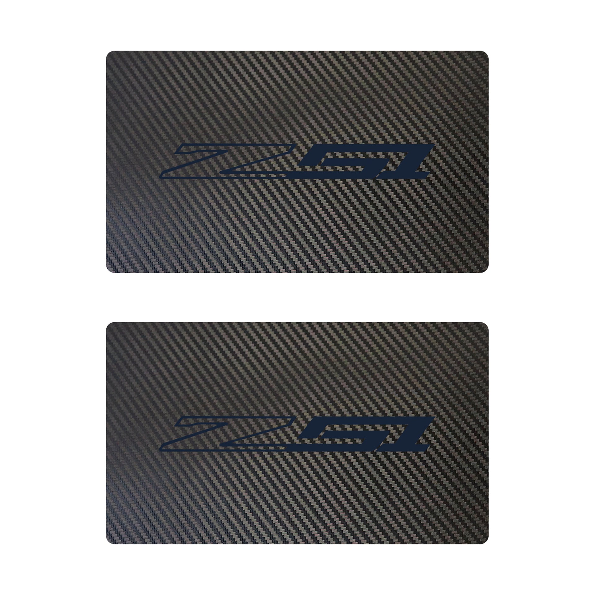 2014-2019 Corvette Airbag Warning Cover - Pair Black Carbon Fiber Gloss Blue Z51 - CA-78943-Corvette-Store-Online