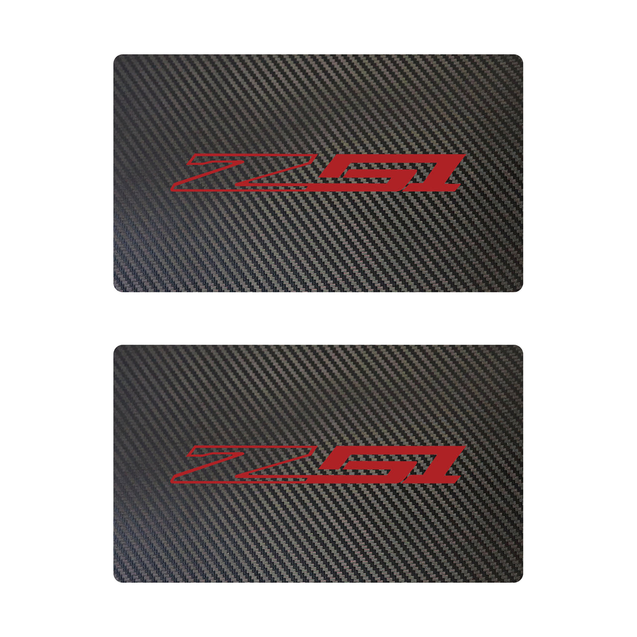 2014-2019 Corvette Airbag Warning Cover - Pair Black Carbon Fiber Matte Red Z51 - CA-78948-Corvette-Store-Online
