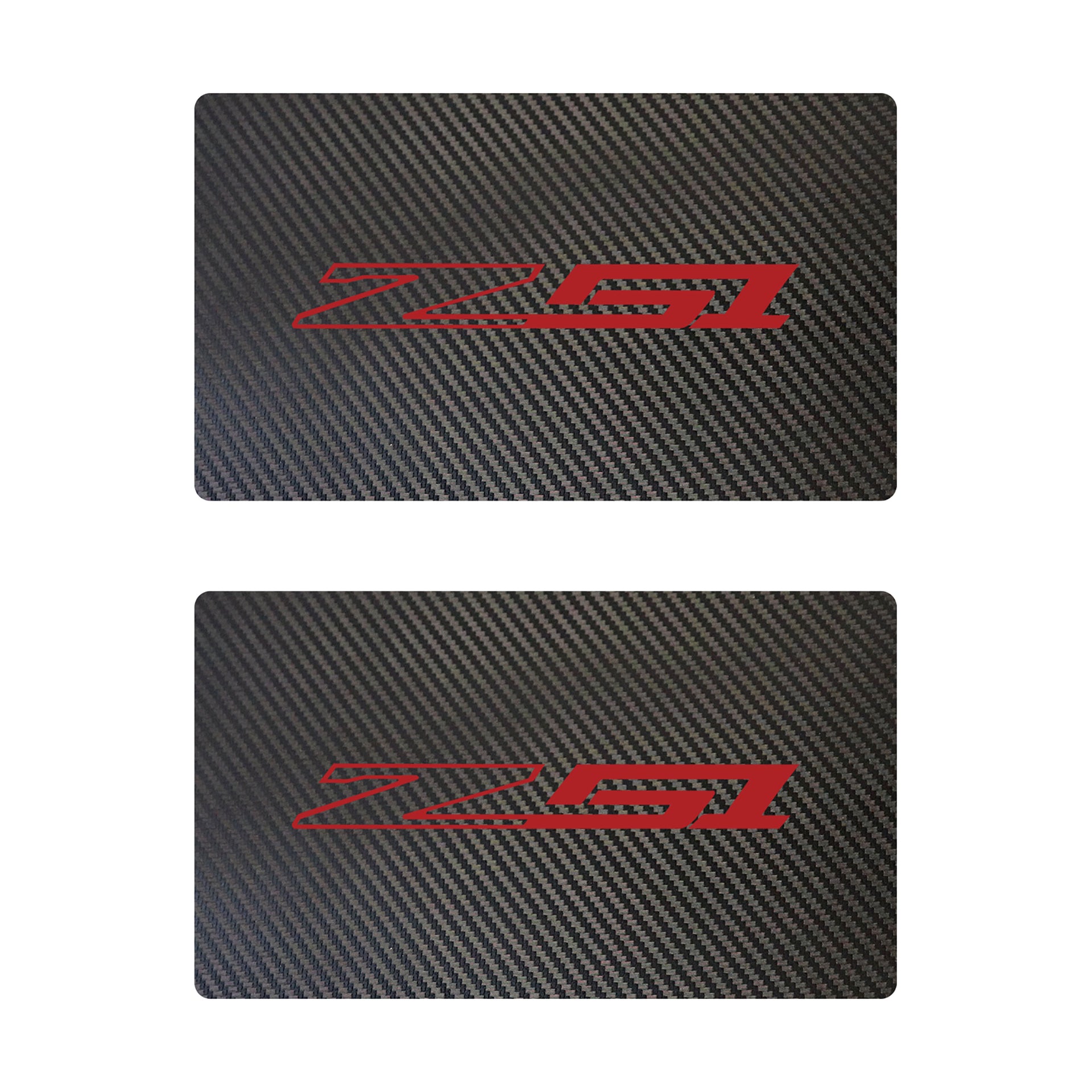 2014-2019 Corvette Airbag Warning Cover - Pair Black Carbon Fiber Matte Red Z51 - CA-78948-Corvette-Store-Online
