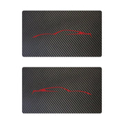 2014-2019 Corvette Airbag Warning Cover - Pair Black Carbon Fiber Matte Red Coupe Outline Only - CA-78949-Corvette-Store-Online
